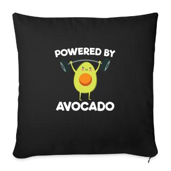 Athletic Avocado Weightlifting Vegan Gift - Sofa pillowcase 17,3'' x 17,3'' (45 x 45 cm) - black - Front