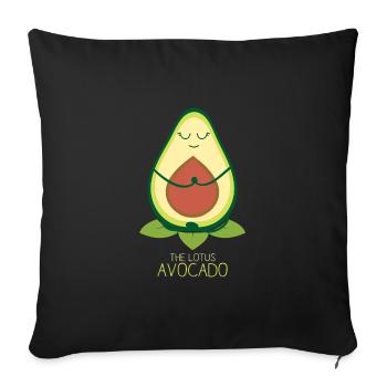 Yoga Avocado Lotus Avocado Yoga Teacher Gift - Sofa pillowcase 17,3'' x 17,3'' (45 x 45 cm) - black - Front