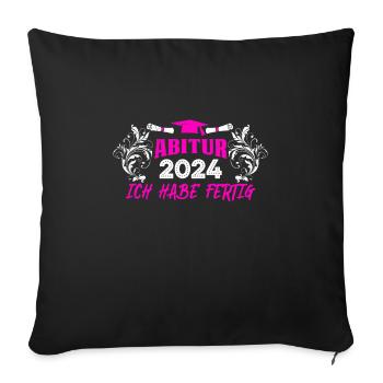 Abitur 2024 ABI Terminé Obtention du diplôme d’Abitur - Housse de coussin décorative 45 x 45 cm - noir - Devant