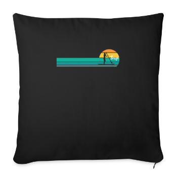 Stand up vintage Stand up Fahrer und Board Paddler - Sofakissenbezug 45 x 45 cm - Schwarz - Vorne