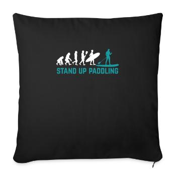 Stand up Paddle Evolution Stand up Paddler sup - Housse de coussin décorative 45 x 45 cm - noir - Devant