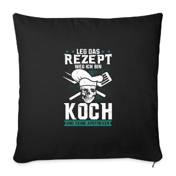 Chef disant mettre la recette à l’écart du cadeau de cuisinier à domicile - Housse de coussin décorative 45 x 45 cm - noir - Devant