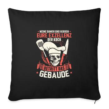 Hobbykoch kochen Chefkoch Küchenchef Geschenk - Sofakissenbezug 45 x 45 cm - Schwarz - Vorne