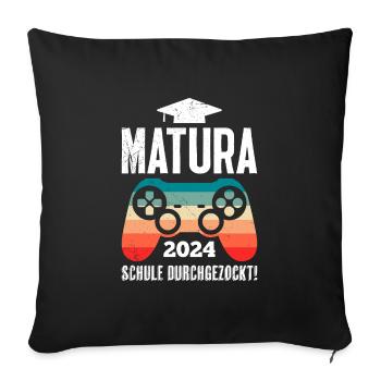 Matura 2024 Maturianten Schulabschluss - Sofakissenbezug 45 x 45 cm - Schwarz - Vorne