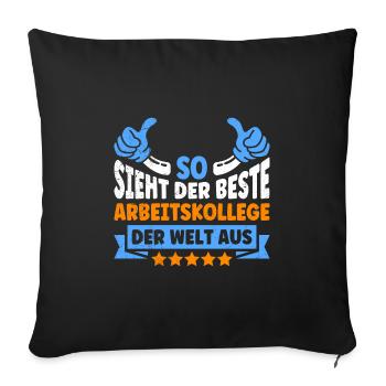 Mitarbeiter So Sieht der Beste Arbeitskollege aus - Sofakissenbezug 45 x 45 cm - Schwarz - Vorne