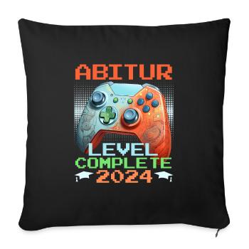 Abitur 2024 Level Complete Gamer Abiuturienten - Sofa pillowcase 17,3'' x 17,3'' (45 x 45 cm) - black - Front