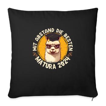 MATURA 2024 Mit Abstand die Besten Maturantin - Sofakissenbezug 45 x 45 cm - Schwarz - Vorne