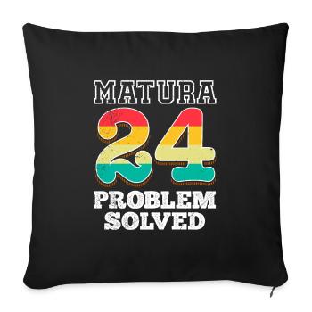Matura 2024 PROBLEM SOLVED School Leaving Certificate - Sofa pillowcase 17,3'' x 17,3'' (45 x 45 cm) - black - Front