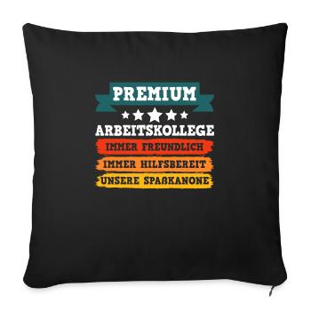 Mitarbeiter PREMIUM Work Colleague Assistenz - Sofakissenbezug 45 x 45 cm - Schwarz - Vorne