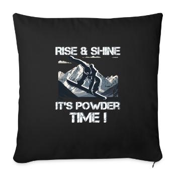 Snowboard Powder time - Sofa pillowcase 17,3'' x 17,3'' (45 x 45 cm) - black - Front