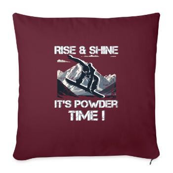 Snowboard Powder time - Sofakissenbezug 45 x 45 cm - Burgunderrot - Vorne