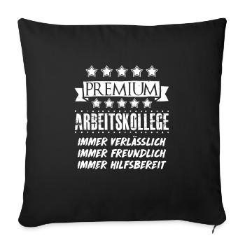 Mitarbeiter PREMIUM Work Colleague Assistenz - Sofakissenbezug 45 x 45 cm - Schwarz - Vorne
