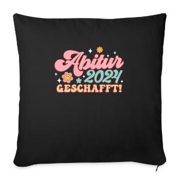 Abitur 2024 made high school graduates funny things - Sofa pillowcase 17,3'' x 17,3'' (45 x 45 cm) - black - Front