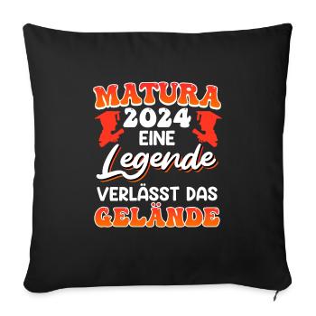 Matura 2024 : une légende quitte le terrain - Housse de coussin décorative 45 x 45 cm - noir - Devant