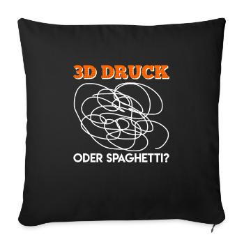3D printing or spaghetti? 3D Printing Errors - Sofa pillowcase 17,3'' x 17,3'' (45 x 45 cm) - black - Front