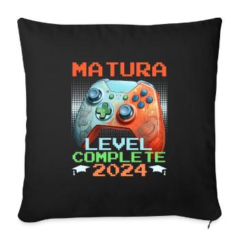 MATURA Level Complete 2024 Maturant Funny - Sofa pillowcase 17,3'' x 17,3'' (45 x 45 cm) - black - Front
