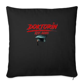 Doctor Est. 2024 Doctorat Obtenu - Housse de coussin décorative 45 x 45 cm - noir - Devant