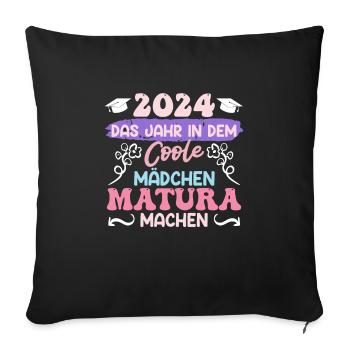 2024 : l’année où les filles cool sont diplômées - Housse de coussin décorative 45 x 45 cm - noir - Devant