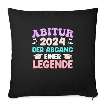 Abitur 2024 : une légende quitte le terrain - Housse de coussin décorative 45 x 45 cm - noir - Devant