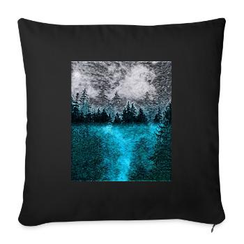 Tranquil Forest at Night - Sofa pillowcase 17,3'' x 17,3'' (45 x 45 cm) - black - Front