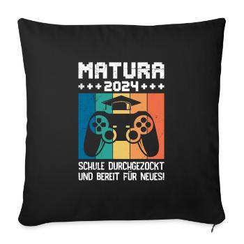 Matura 2024 School Gambled Graduates - Sofa pillowcase 17,3'' x 17,3'' (45 x 45 cm) - black - Front