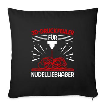 3D Printing Errors for Noodle Lovers 3-D Printing - Sofa pillowcase 17,3'' x 17,3'' (45 x 45 cm) - black - Front