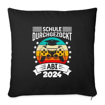 Abitur 2024 Abi School Gambled Through High School Graduate - Sofa pillowcase 17,3'' x 17,3'' (45 x 45 cm) - black - Front