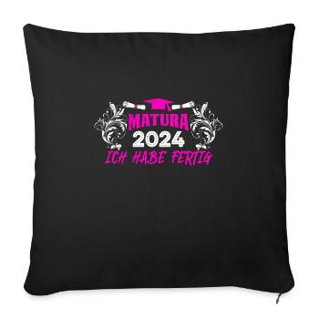 Matura 2024 J’ai fini fille drôle - Housse de coussin décorative 45 x 45 cm - noir - Devant