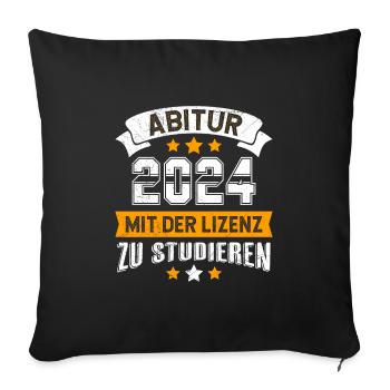 Abitur 2024 Abi Avec le permis d’étudier - Housse de coussin décorative 45 x 45 cm - noir - Devant