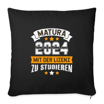 Matura 2024 Avec le permis d’étudier - Housse de coussin décorative 45 x 45 cm - noir - Devant