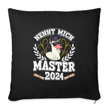 Master's Thesis Done Call Me Master 2024 - Sofa pillowcase 17,3'' x 17,3'' (45 x 45 cm) - black - Front