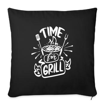 Time for Grill - Sofa pillowcase 17,3'' x 17,3'' (45 x 45 cm) - black - Front