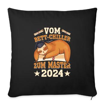 Masterabschluss Vom Bett Chiller zum Master - Sofakissenbezug 45 x 45 cm - Schwarz - Vorne