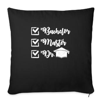 Bachelor Master Dr. Master's Thesis completed - Sofa pillowcase 17,3'' x 17,3'' (45 x 45 cm) - black - Front