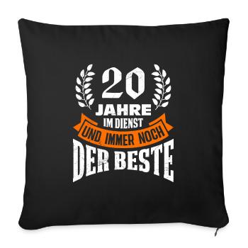 20 years of service Still the BEST - Sofa pillowcase 17,3'' x 17,3'' (45 x 45 cm) - black - Front