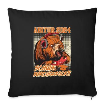 Abitur 2024 School Gambled Gamer ABI - Housse de coussin décorative 45 x 45 cm - noir - Devant