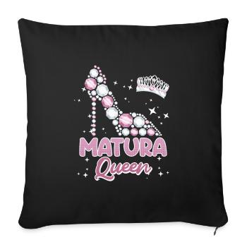 Matura Queen 2024 high school graduate - Sofa pillowcase 17,3'' x 17,3'' (45 x 45 cm) - black - Front
