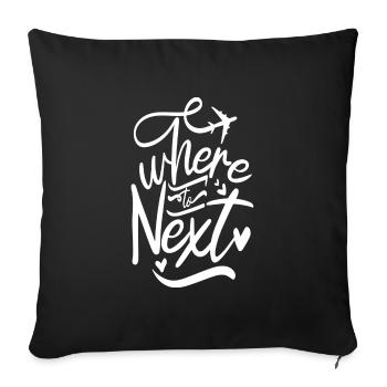 Where to next - Sofa pillowcase 17,3'' x 17,3'' (45 x 45 cm) - black - Front