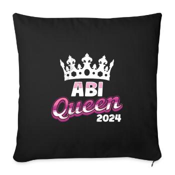 Abitur Queen Abi 2024 diplômés du secondaire drôle - Housse de coussin décorative 45 x 45 cm - noir - Devant