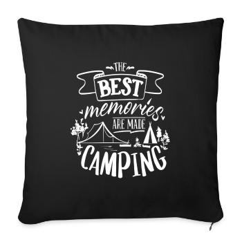 The best memories are made Camping - Sofa pillowcase 17,3'' x 17,3'' (45 x 45 cm) - black - Front