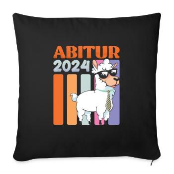 High School Diploma 2024 Llama High School Graduates Graduation - Sofa pillowcase 17,3'' x 17,3'' (45 x 45 cm) - black - Front