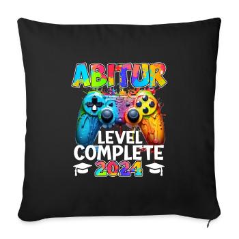 Diplômés du niveau Abitur 2024 Complete Gamer High School - Housse de coussin décorative 45 x 45 cm - noir - Devant