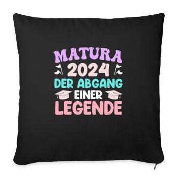 Matura 2024 The Departure of a Legend Girl - Sofa pillowcase 17,3'' x 17,3'' (45 x 45 cm) - black - Front