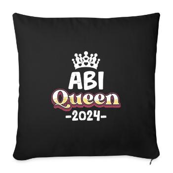 Abitur Queen Abi 2024 Diplômées du secondaire Drôle - Housse de coussin décorative 45 x 45 cm - noir - Devant