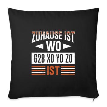 GCode Zuhause ist Wo X0 Y0 20 Ist Lustiges - Sofakissenbezug 45 x 45 cm - Schwarz - Vorne