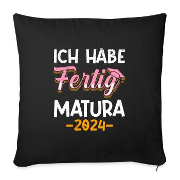 Matura 2024 J’ai fini fille drôle - Housse de coussin décorative 45 x 45 cm - noir - Devant