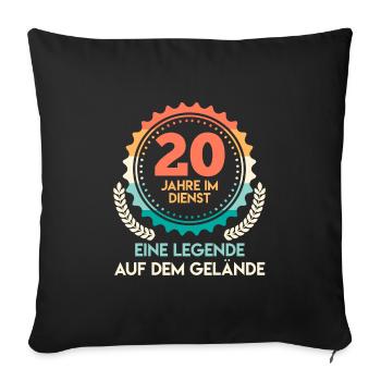 20 ans de service Une légende sur le terrain - Housse de coussin décorative 45 x 45 cm - noir - Devant
