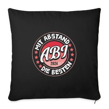 Abi 2024 Abitur By far the best Funny things - Sofa pillowcase 17,3'' x 17,3'' (45 x 45 cm) - black - Front