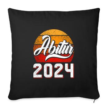 Abitur 2024 Abschluss Abiturient Abi Abiturienten - Sofakissenbezug 45 x 45 cm - Schwarz - Vorne