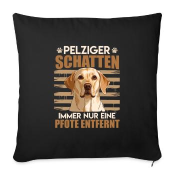 Labrador Herrchen PELZIGER SCHATTEN Labrador - Sofakissenbezug 45 x 45 cm - Schwarz - Vorne